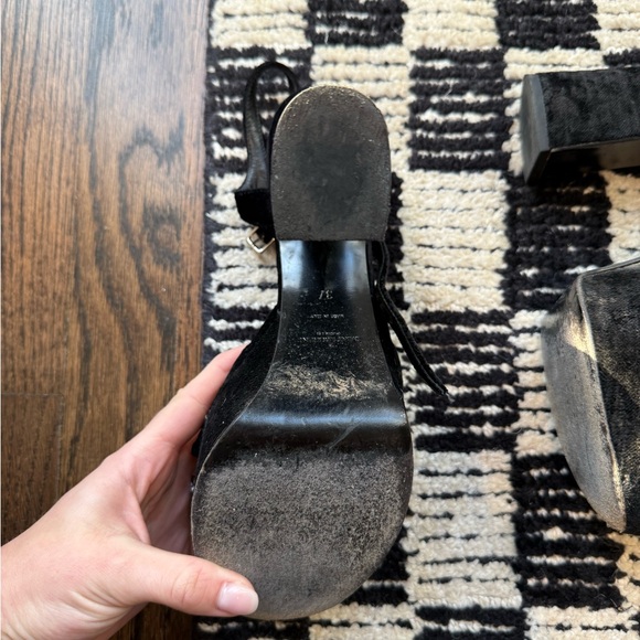 YSL Black Velvet Platform Heels 37 - Picture 5 of 12